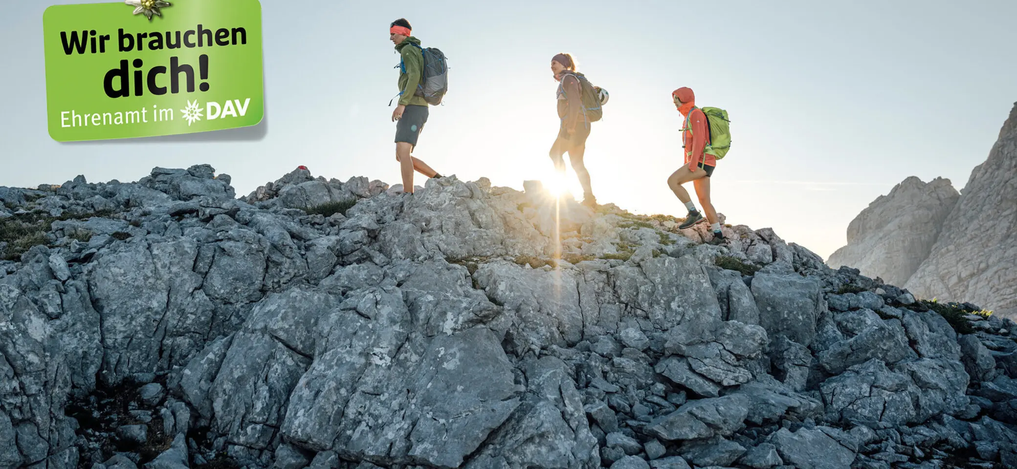 Kampagnenmotiv: Ehrenamtliche Unterstützung beim DAV - Imagefoto | © DAV /Julian Rohn